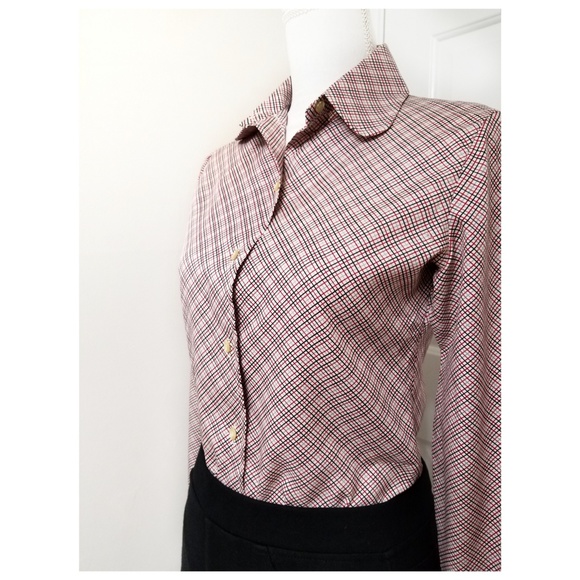 Vintage Tops - VINTAGE plaid long sleeve blouse